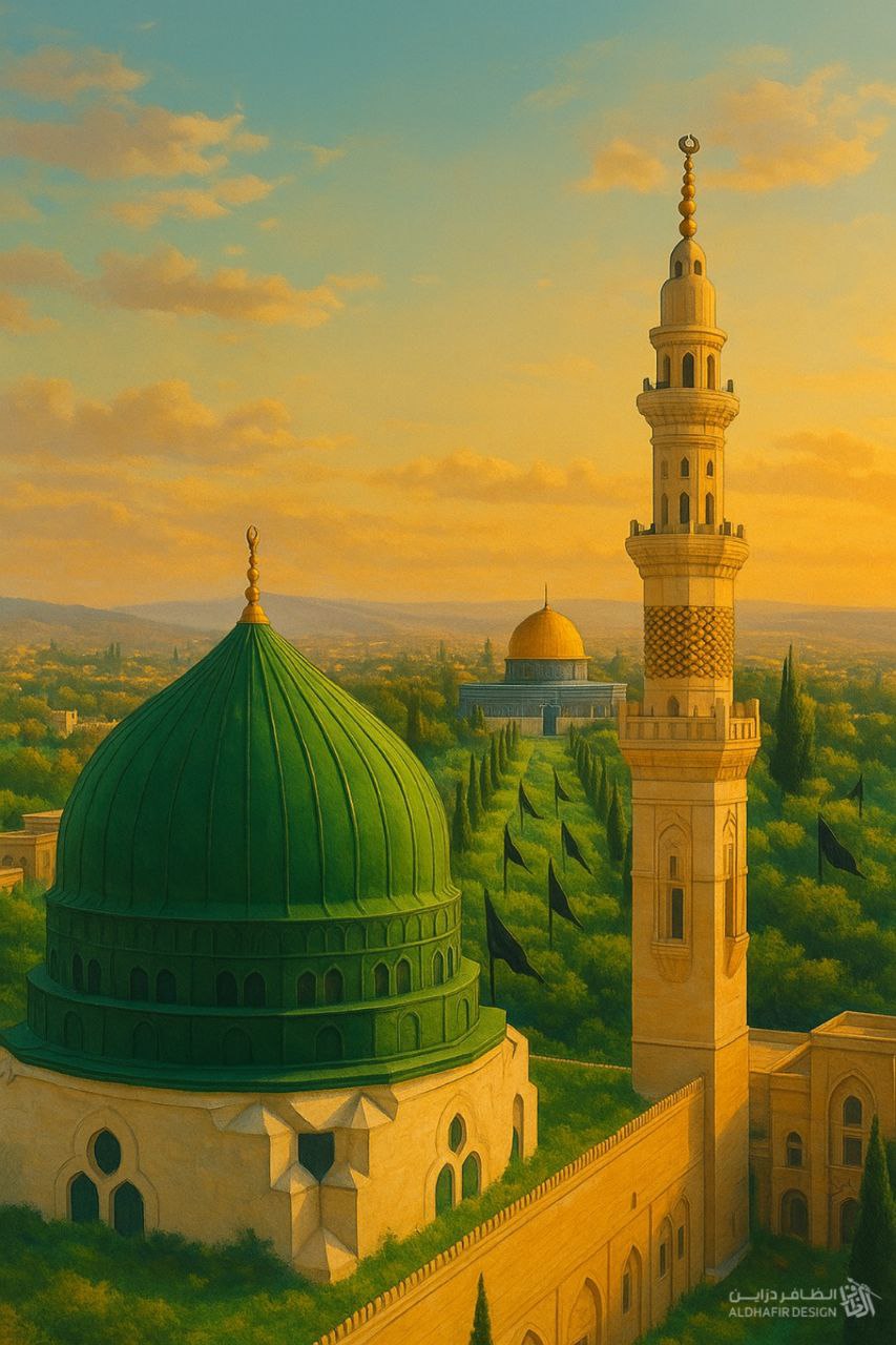 تصویرسازی گنبد خضرا و مسجدالاقصی